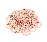 HELIFOUNER 100 Pieces M12x18x1.5mm Copper Washers, Copper Metric Sealing Washers, Inner Diameter 12mm, Outer Diameter 18mm, Thickness 1.5mm