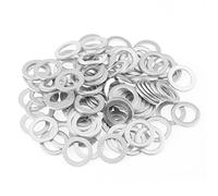 HELIFOUNER 100 Pieces M8x12x1.0mm Automotive Drain Plug Gaskets, Oil Crush Washers, Aluminum Flat Washers, Inner Diameter 8mm, Outer Diameter 12mm, Thickness 1.0mm
