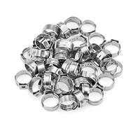 HELIFOUNER 50 Pieces 12.8-15.3mm 304 Stainless Steel Single Ear Hose Clamps