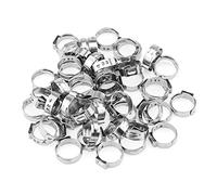 HELIFOUNER 50 Pieces 15.3-18.5mm 304 Stainless Steel Single Ear Hose Clamps