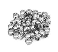 HELIFOUNER 50 Pieces 6-7mm 304 Stainless Steel Single Ear Hose Clamps
