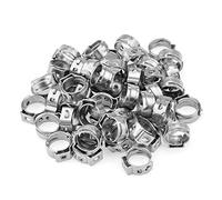 HELIFOUNER 50 Pieces 7-8.7mm 304 Stainless Steel Single Ear Hose Clamps
