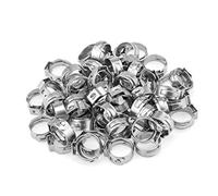 HELIFOUNER 50 Pieces 8.8-10.5mm 304 Stainless Steel Single Ear Hose Clamps