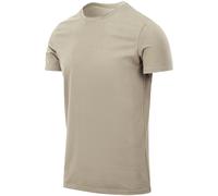 Helikon T-Shirt Slim Mens Gym Sport Casual Athletic Plain Short Sleeved Khaki