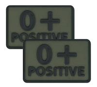 Helikon-Tex Blood Group 0/Rh+ PVC Patch Olive green - 2 pcs