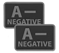 Helikon-Tex Blood Group A/Rh- PVC Patch Black - 2 pcs