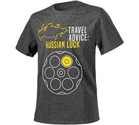 Helikon-Tex Men's Travel Advice: Russian Luck T-Shirt Melange Black-Grey Size L