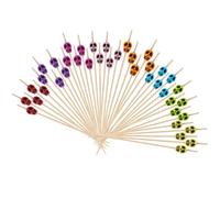 Heliltd 200Pcs Colorful Skull Toothpicks Wooden Skull Cocktail Picks Halloween Toothpicks Cocktail Skewers Appetizers Drinks Food Sticks for Halloween Wedding Birthday Party Decorations
