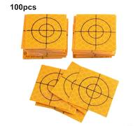 Helilyco 100-Pack Yellow Acrylic Reflective Targets for Total Station and Survey Instruments 20x20 to 60x60mm Sizes Crosshair Marking for Bridge Tunnel and Building Monitoring(30x30mm)