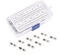 Helilyco 100pcs 5x20mm Glass Tube Fuses 250V Fast-Blow Electrical Fuse Kit with 0.2A to 20A Assorted Ampere Ratings for Household Appliances, Automotive, Electronics