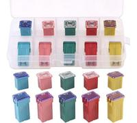 Helilyco 10PCS Car Box Shaped Mini Fuse Kit, 20A 30A 40A 50A 60A, with Storage Case for Cars, Trucks, SUVs and Boats
