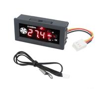 Helilyco 12V 4-Wire for PWM Fan Temperature Controller, 3A Regulator with Digital Display, Silent Operation Computer Cooling Systems(3P + rings)