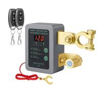 Helilyco 12V Intelligent Battery Power-Off Switch with Remote LED Voltage Display, Gray, Manual Control & Auto Cut-Off at 0.003A Standby Current