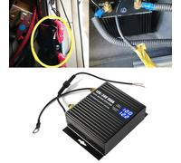 Helilyco 150A Dual Battery Isolator for 12V 24V Systems, Smart Multi-Channel RV Caravan SUV Boat Charger with LED Voltage Monitor and 300A Surge Protection, Black