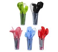 Helilyco 16-Piece Silicone Cooking Utensils Set with Holder, Heat Kitchen Tools Non- Cookware, Dishwasher, Space Saving Storage