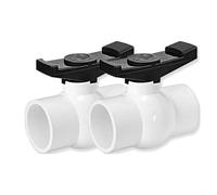 Helilyco 2-Pack 1-12" PVC Full Flow Ball Valve 150 PSI Double Socket Design Swimming Pool Sprinkler and Agricultural Irrigation