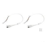 Helilyco 2-Pack 60cm Power Video Cable, BNC Female & DC Jack to Stripped Terminals for CCTV PCB Board Connection(White*2P2.0+3P1.25)