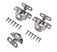 Helilyco 2 Pack 97 Degree Adjustable Cabinet Hinges for 15-25mm Doors 35mm Cup Zinc Alloy Side Panel Flat-Mounted Bury Hinge for Kitchen Cupboard Wardrobe Bookcase