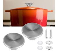 Helilyco 2 Pack Stainless Steel Oven Knob Replacement for Pot Pan Lid Cover Handles for Le Creuset Lodge Dutch Ovens