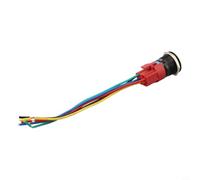 Helilyco 22mm Latching Push Button Switch 12V Metal Housing with LED Light IP67 for Protection 1NO1NC Custom for Auto Dashboard Mods(Blue)