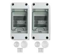 Helilyco 2PCS 3-Way Power Distribution Box, IP65 Waterproof Wall Mounted Junction Box, White ABS Rail Enclosure
