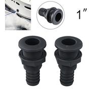 Helilyco 2Pcs for Marine Thru Hull Fitting Connector, ABS Material, 34", 1", 58" Hose, for Black