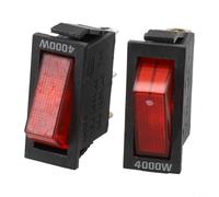 Helilyco 2Pcs KCD3 DPST Rocker Switch, 3 Pin 2 Position ON-OFF Switch