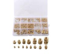 Helilyco 300pcs Brass Threaded Inserts Assortment Kit M2 M2.5 for M3 M5 M6 Knurled Heat Set Insert Nuts with Plastic Storage Box for 3D Printer and Plastic Parts