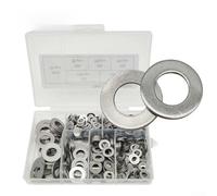 Helilyco 304 Stainless Steel Flat Washers 660pcs Assorted | Six metric sizes, 3mm to 10mm range, standard fit, clear storage box, easy access
