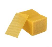 Helilyco 30Pcs Yellow Beeswax Foundation Sheets 9x13.2cm Natural for Honeycomb Base for Beehive Frames Bee Keeping Supplies Building