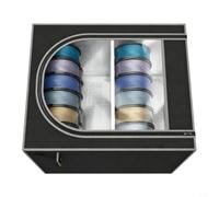 Helilyco 3D Printing Filament Holder Box 24 Spools | Oxford Fabric, Waterproof & Dustproof, Iron Frame Supports 25kg, Clear Window, Cable Management For Desktop Organization