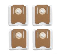 Helilyco 4-Pack High Efficiency Vacuum Bags for Midea S8+, Dust Collector Accessories with Secure Closure, White/Brown
