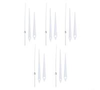 Helilyco 5 Sets Aluminium Clock Hand Kits with Colour Variants and Sizes DIY for Replacement and Repair Compatible with Various Clock for Dial Designs(White)