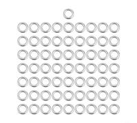 Helilyco 50pcs for Heavy Duty Fishing Solid Rings, for Seamless for Stainless Steel Split for Ring Swivel Lure Tackle, 150-400lb(7.6 * 5 * 1.2mm)