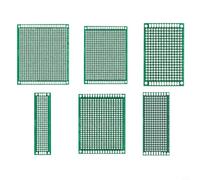Helilyco 6 Sizes Double Sided PCB Board Kit, 6PCS Printed Protoboard Set DIY Soldering, Green Plastic Boards 2x8cm 3x7cm 4x6cm 5x7cm 6x8cm 7x9cm