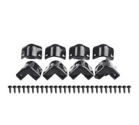 Helilyco 8-Pack Black Plastic Guitar Cabinet Corner Protectors 4 Front + 4 Rear, Fits for Most 1x12/2x12/4x12 Amps, 42C43.5mm Screw Spacing