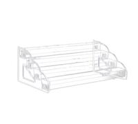 Helilyco Acrylic 4-Tier Display Riser, Clear, 12.2 x 8.62 x 6.1 Inches, Perfume, Makeup, Desserts, Kitchen Spices, with Sturdy Construction and Concave-Convex Design