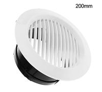Helilyco Air Vent Grille Circular Kitchen Bathroom Office, ABS Indoor Ventilation Outlet Duct Pipe Cover Cap, 75mm 100mm 125mm 150mm 200mm, White+Black