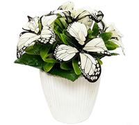 Helilyco Artificial Phalaenopsis Orchid Bonsai Fake Flower, Low Maintenance Plastic Plant Home Office Decor, Wedding Party Centerpiece & Photo Prop(White)