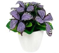 Helilyco Artificial Phalaenopsis Orchid Bonsai Fake Flower, Low Maintenance Plastic Plant Home Office Decor, Wedding Party Centerpiece & Photo Prop(Purple)
