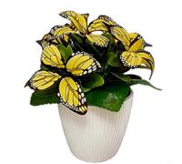 Helilyco Artificial Phalaenopsis Orchid Bonsai Fake Flower, Low Maintenance Plastic Plant Home Office Decor, Wedding Party Centerpiece & Photo Prop(Yellow)