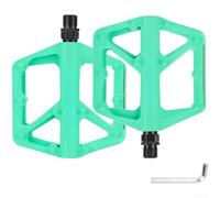 Helilyco Bicycle Pedals for Performance Riding with Wide Platform Dual-Sided Non-Slip Grip and Reflective Safety Elements(Mint Green)