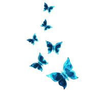 Helilyco Blue Luminous Butterfly Switch Decorative Wall Sticker, 15 cm x 15 cm, PVC Material, Smooth Walls and Mirrored Plastic Surfaces