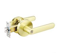 Helilyco Brushed Gold Three-Rod Ball Lock Set, Robust Zinc Alloy Construction with Turn Knob, Silent Security Latch Bedroom Bathroom, 60mm(Brushed Gold)