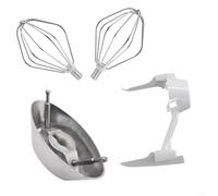 Helilyco Cake Paddles with Metal Whip Drive Mixers, Stainless Steel Dough Hook Extender Bread, Cupcakes and Muffins(A)