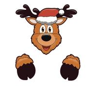 Helilyco Christmas Fence Decoration for Outdoor Multicolor Plastic Garden Sign with Santa, Reindeer, Gnomes Snowman, 1 Piece