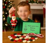 Helilyco DIY Christmas Button Ornament Kit Complete Craft Set Featuring Snowman Tree Angel and for Santa and Adults