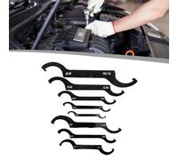 Helilyco Double-Ended C Hook Wrench Set for Shock Absorbers and Engraving Machines 45# Steel Adjustable Crescent Wrench with Non-Slip Handle 3 5 8pcs