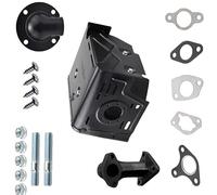 Helilyco Exhaust Muffler Kit GX390 GX420 188F 190F 13HP 15HP Engines, Silver