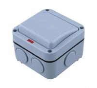 Helilyco For BG Electrical Outdoor Single Wall Switch for Garden Patio Exterior Use with 2 Way, Grey,IP66 Weatherproof,20A LED Indicator